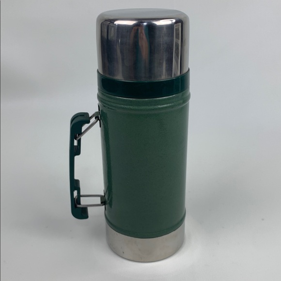 Stanley Classic Retro Green Thermos with Silver Accents Handle Lid 24oz - Picture 4 of 12